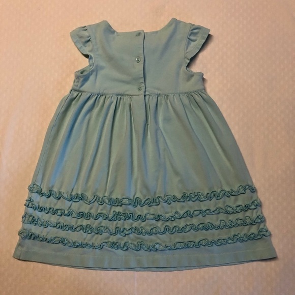 JANIE AND JACK GIRLS LIGHT BLUE RUFFLED DRESS SZ 3 - Picture 3 of 8